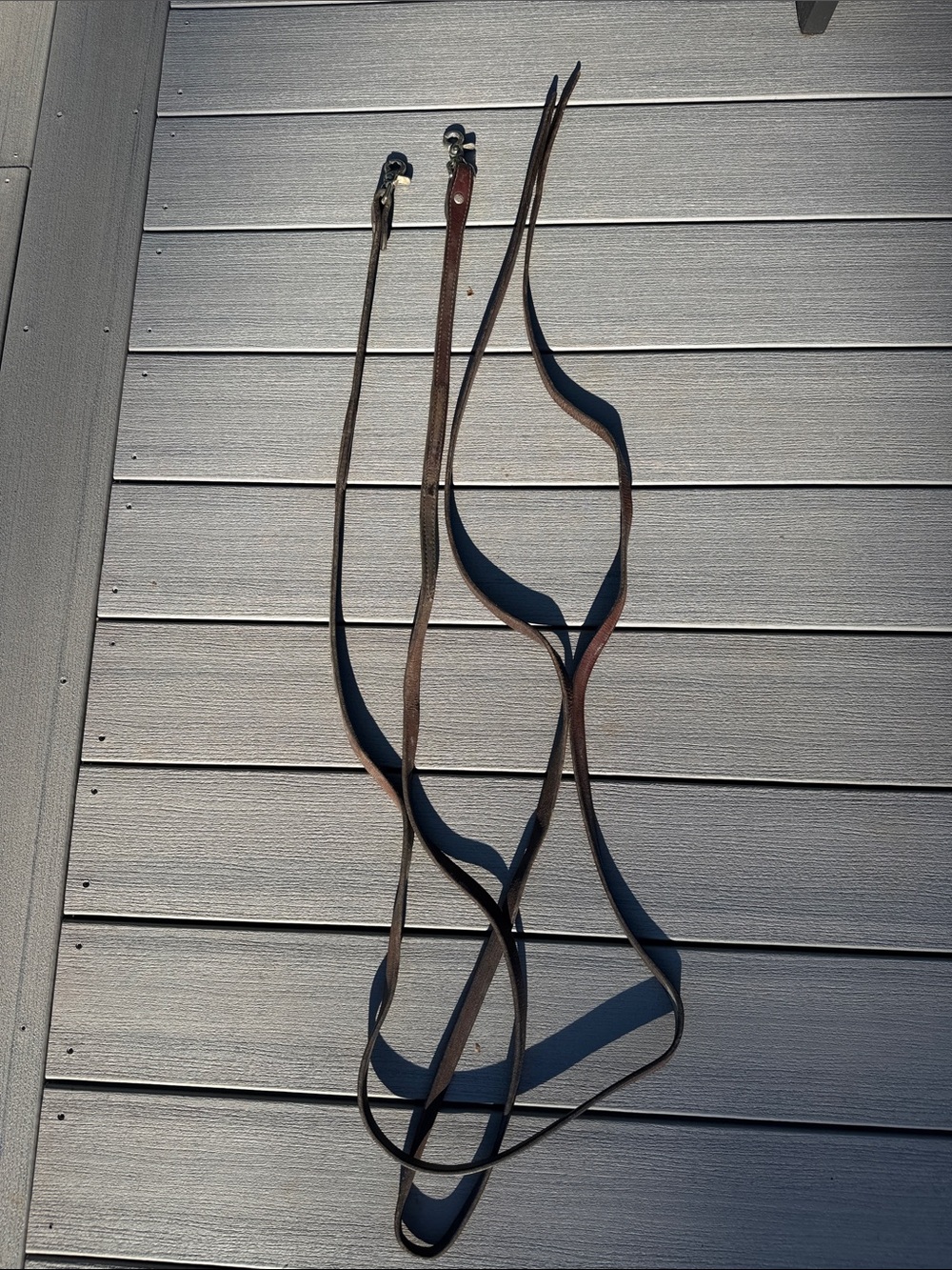 Dark oil split reins